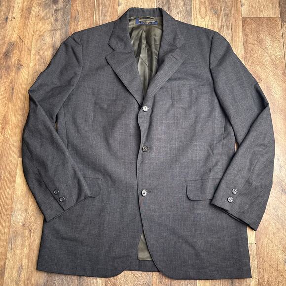 Vintage Brooks Brothers 346 Wool Blazer Men's 42R Gray Sport Coat USA Made 6548 - Picture 1 of 11